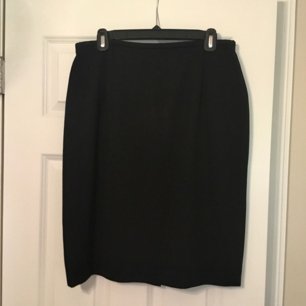 Black wool pencil skirt